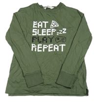 Khaki triko s nápisem H&M