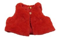 Červená kožešinová podšitá vesta Orchestra