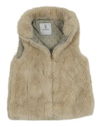 Béžová kožešinová podšitá vesta Okaidi