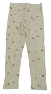 Krémové žebrované legíny s třešněmi Next