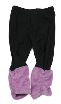 Černo-levandulové legíny s chlupatinou