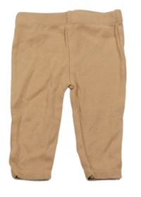 Světlehnědé žebrované lehké tepláky