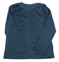 Tmavozeleno-tmavomodré pruhované sportovní triko Lupilu