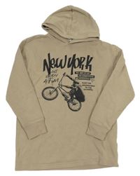 Písková mikina s cyklistou a kapucí C&A