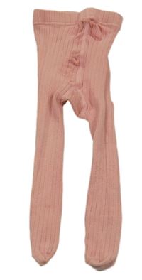 Růžové žebrované punčocháče Next