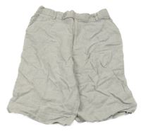 Šedé lněné kraťasy