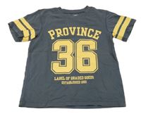 Tmavošedé tričko s číslem a nápisem H&M