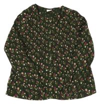 Khaki květovaná halenka Tape A L'Oeil