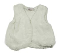 Bílá kožešinová podšitá crop vesta Topomini