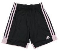 Černé sportovní funkční kraťasy s logem Adidas