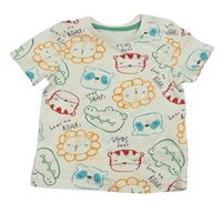 Smetanové tričko se zvířaty Matalan