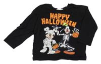 Černé triko s Mickeym a Plutem H&M