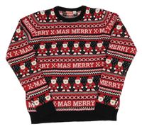 Černo-červený vzorovaný svetr se Santy Pepperts