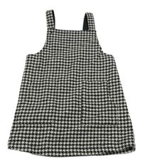 Bílo-černé vzorované vlněné laclové šaty Next