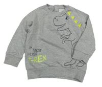 Šedá melírovaná mikina s dinem Topomini