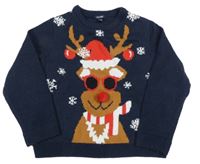 Tmavomodrý svetr se sobem Kiabi