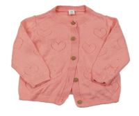 Korálový perforovaný propínací svetr M&S