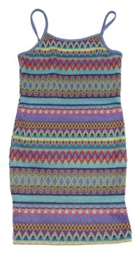 Barevné vzorované úpletové šaty shein