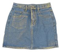 Modro-zlatá riflová sukně 