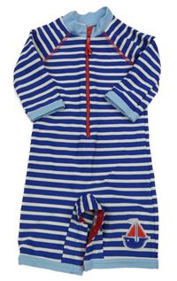 Modro-bílý pruhovaný UV overal John Lewis