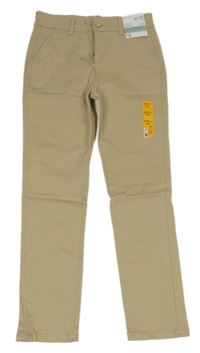 Nové - Béžové plátěné chino kalhoty Denim Co.