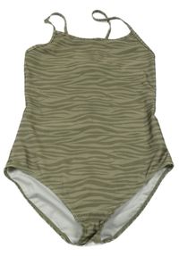 Khaki vzorované jednodílné plavky George