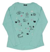 Světlemodré triko s obrázky Page one young