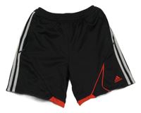 Černé sportovní kraťasy s pruhy a logem Adidas