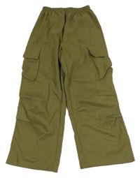 Khaki lehké kalhoty s kapsami 
