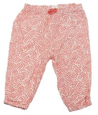 Bílo-růžové vzorované lehké kalhoty H&M