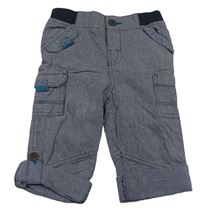 Tmavomodré plátěné cargo cuff kalhoty M&Co.