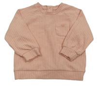 Růžová žebrovaná mikina Matalan
