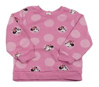 Růžová puntíkatá mikina s Minnie Primark