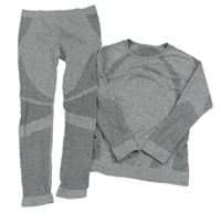 2set - Šedé funkční triko + funkční kalhoty Crivit