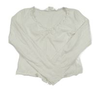 Bílé mušelínové crop triko H&M