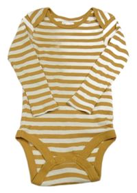 Hořčicovo-bílé pruhované žebrované body Pocopiano