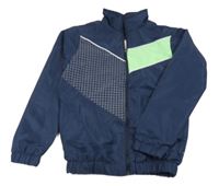 Tmavomodro-zelená šusťáková jarní bunda 