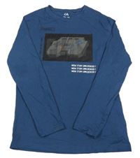 Tmavomodré triko s měnícím obrázkem C&A