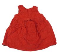 Červené manšestrové šaty s mašlí Next