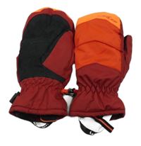 Červeno-oranžové šusťákové palcové zimní rukavice Wed´ze