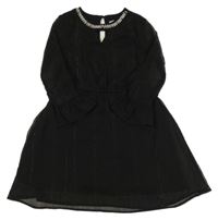 Černé třpytivé šifonové šaty s kamínky C&A