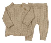 2set - Béžový vzorovaný úpletový svetr + tepláky George