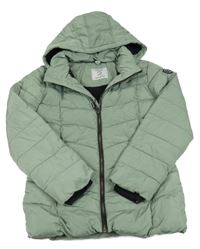 Zelená šusťáková zimní bunda s kapucí Yigga