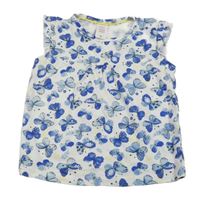 Bílo-modrý top s motýlky C&A