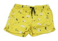 Žluté květované plátěné kraťasy Lupilu