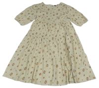 Béžové květované šaty Kiabi 