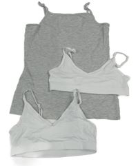 3set - Světlešedá košilka + 2x bílá lambáda 