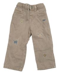 Hnědé rifle se zvířátky H&M