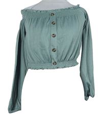 Dámská světlezelená crop halenka H&M