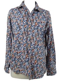 Dámská tmavomodrá kytičkovaná halenka M&S